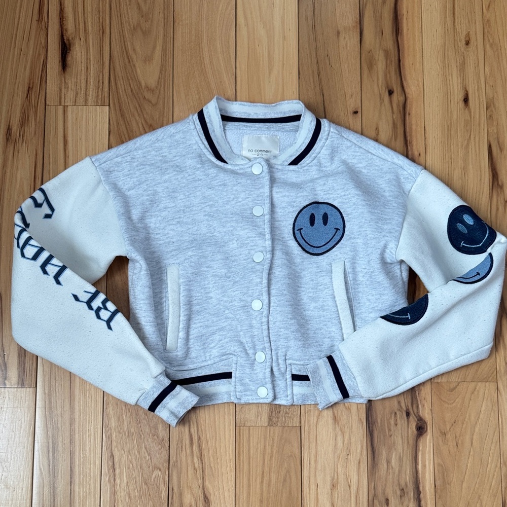 Kids Gray and White Smiley Jacket